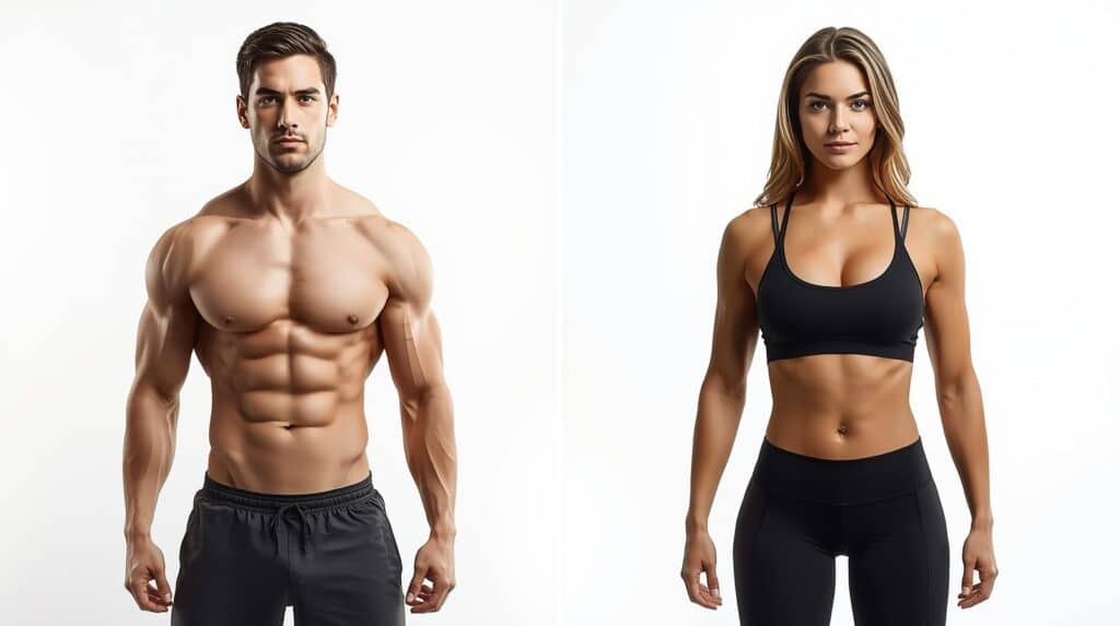 Real-world peptide results showing muscle gain and fat loss