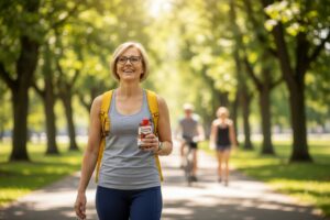 Comparison infographic of Premier Protein, Glucerna, and Atkins shakes showing protein and sugar content difference
